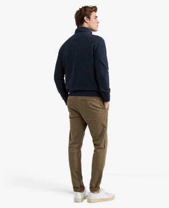 Sweater Zip Collar Cotton with Logo | Navy