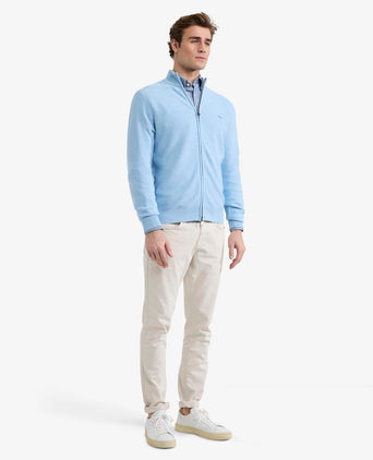 Cardigan Cotton with Logo | Light Blue