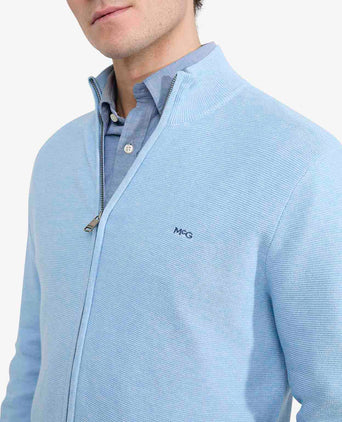 Cardigan Cotton with Logo | Light Blue