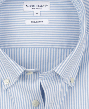 Overhemd Oxford Stretch Kleine Streep | Light Blue