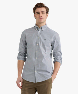 Overhemd Poplin Stretch Streep | Navy Overhemd Poplin Stretch Streep | Navy