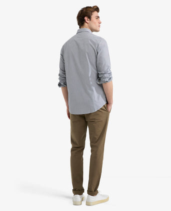 Overhemd Poplin Stretch Streep | Navy