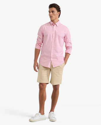 Overhemd Poplin Stretch Streep | Coral Red