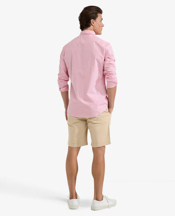 Overhemd Poplin Stretch Streep | Coral Red