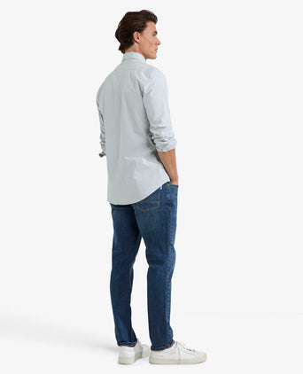 Overhemd Poplin Stretch Streep | Light Olive