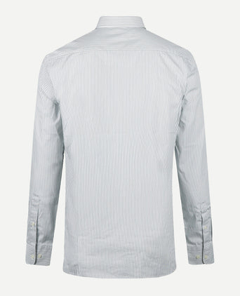 Overhemd Poplin Stretch Streep | Light Olive