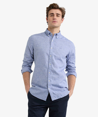 Overhemd Linnen Katoen | Vintage Blue Overhemd Linnen Katoen | Vintage Blue