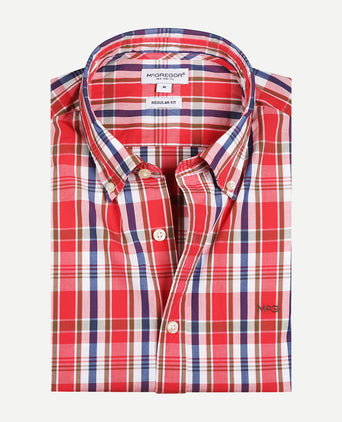 Shirt Summer Check | Coral Red