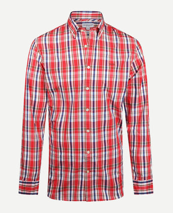 Shirt Summer Check | Coral Red
