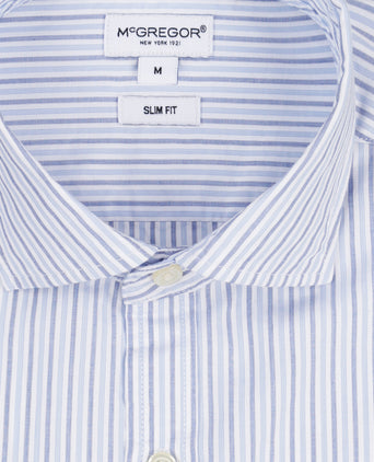 Overhemd Slim Fit Driedubbele Streep | Medium Blue