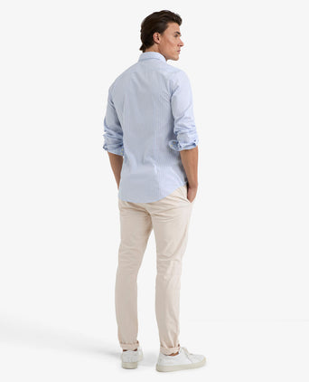 Overhemd Slim Fit Driedubbele Streep | Medium Blue