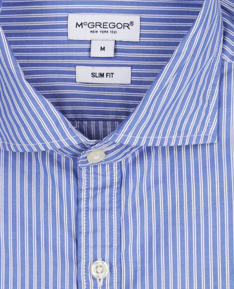 Overhemd Slim Fit Dubbele Streep | Medium Blue