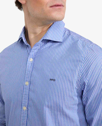 Overhemd Slim Fit Dubbele Streep | Medium Blue