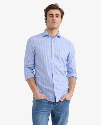 Overhemd Slim Fit Streep | Medium Blue
