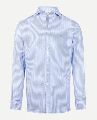 Overhemd Slim Fit Streep | Medium Blue