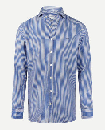 Overhemd Slim Fit Smalle Streep | Medium Blue
