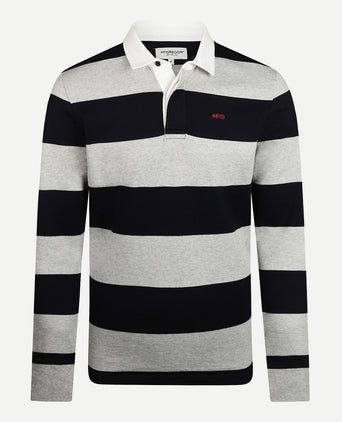 Rugby jersey Large Stripes | Medium Gray Melange