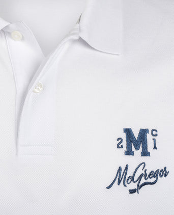 Polo Piqué with Emblem | White