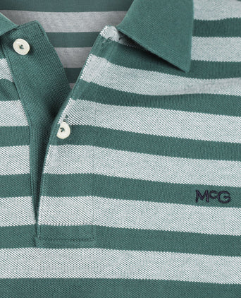 Polo Piqué Oxford Striped | Dark Green