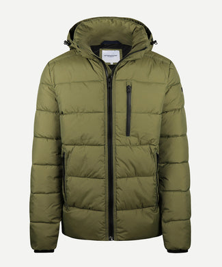 Hooded Bomber Jacket | Moss Green Hooded Bomber Jacket | Moss Green