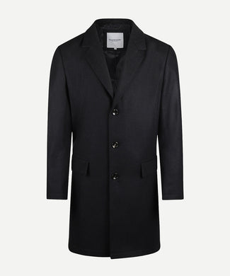 Checked Wool Overcoat | Navy Checked Wool Overcoat | Navy