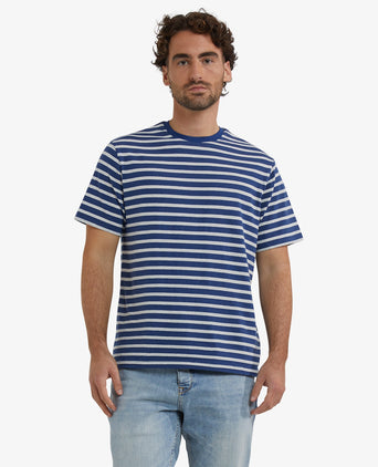 T-shirt Gestreept | Worker Blue