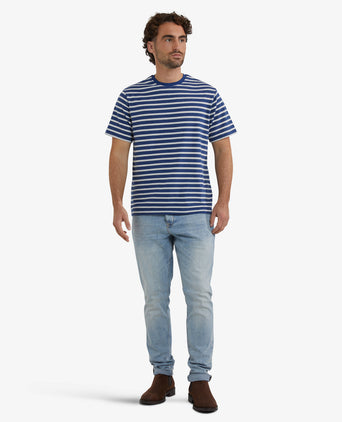 T-shirt Gestreept | Worker Blue