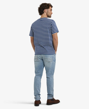 T-shirt Gestreept | Worker Blue