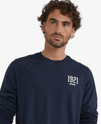 T-shirt Graphic Lange Mouw | Navy