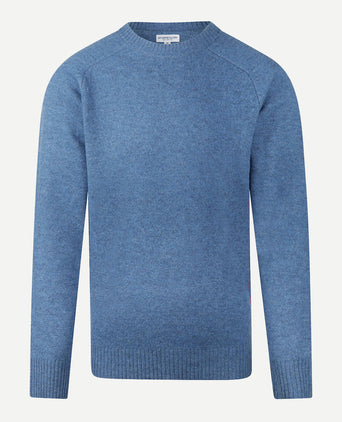 Lambswool Round Neck Sweater | Worker Blue