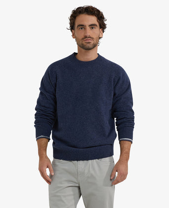 Lambswool Round Neck Sweater | Navy