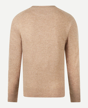 Trui Lamswol Rondehals | Sand