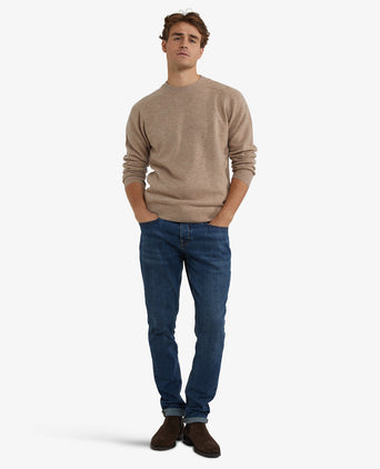 Trui Lamswol Rondehals | Sand