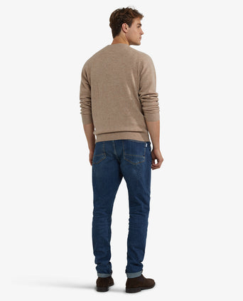 Trui Lamswol Rondehals | Sand