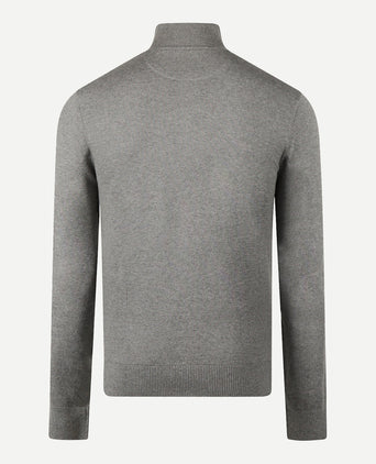 Trui Half-Zip Katoen Merinowol | Medium Grey Melange