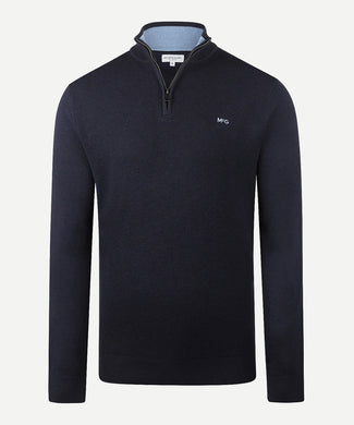 Trui Half-Zip Katoen Merinowol | Navy Trui Half-Zip Katoen Merinowol | Navy
