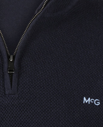 Half-Zip Sweater Cotton Merino Wool | Navy