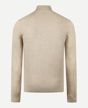 Half-Zip Sweater Cotton Merino Wool | Sand