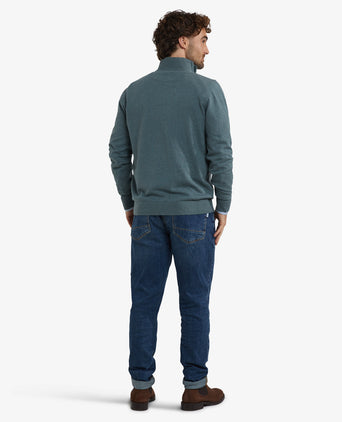 Trui Half-Zip Katoen Merinowol | Winter Sage