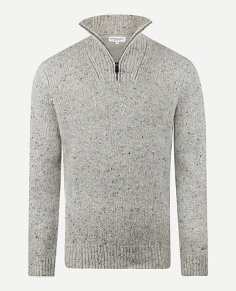 Trui Fisherman Half-Zip | Medium Grey Melange