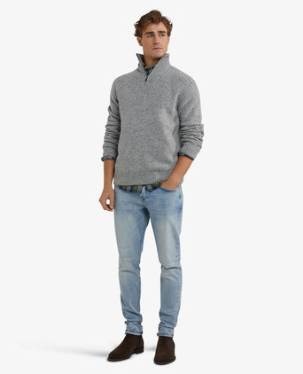 Sweater Fisherman Half-Zip | Medium Gray Melange