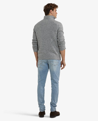 Trui Fisherman Half-Zip | Medium Grey Melange