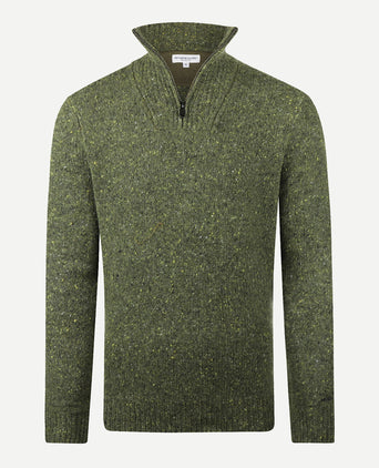 Trui Fisherman Half-Zip | Dark Olive