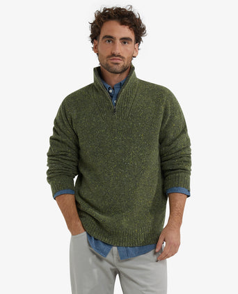 Trui Fisherman Half-Zip | Dark Olive