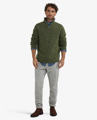 Trui Fisherman Half-Zip | Dark Olive