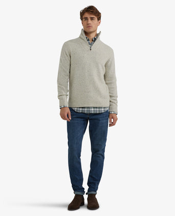 Trui Fisherman Half-Zip | Off White