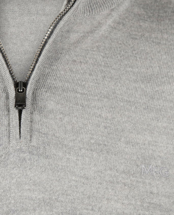 Trui Half-Zip Luxe Merinowol | Medium Grey Melange