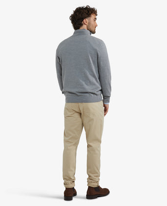 Trui Half-Zip Luxe Merinowol | Medium Grey Melange