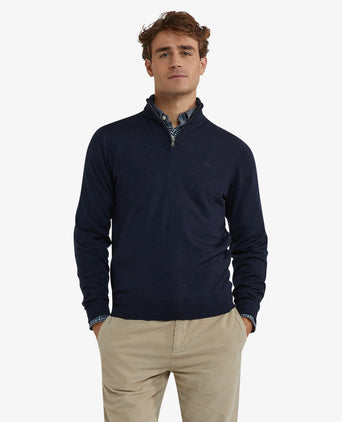 Trui Half-Zip Luxe Merinowol | Navy