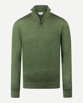 Half-Zip Sweater Luxury Merino Wool | Moss Green